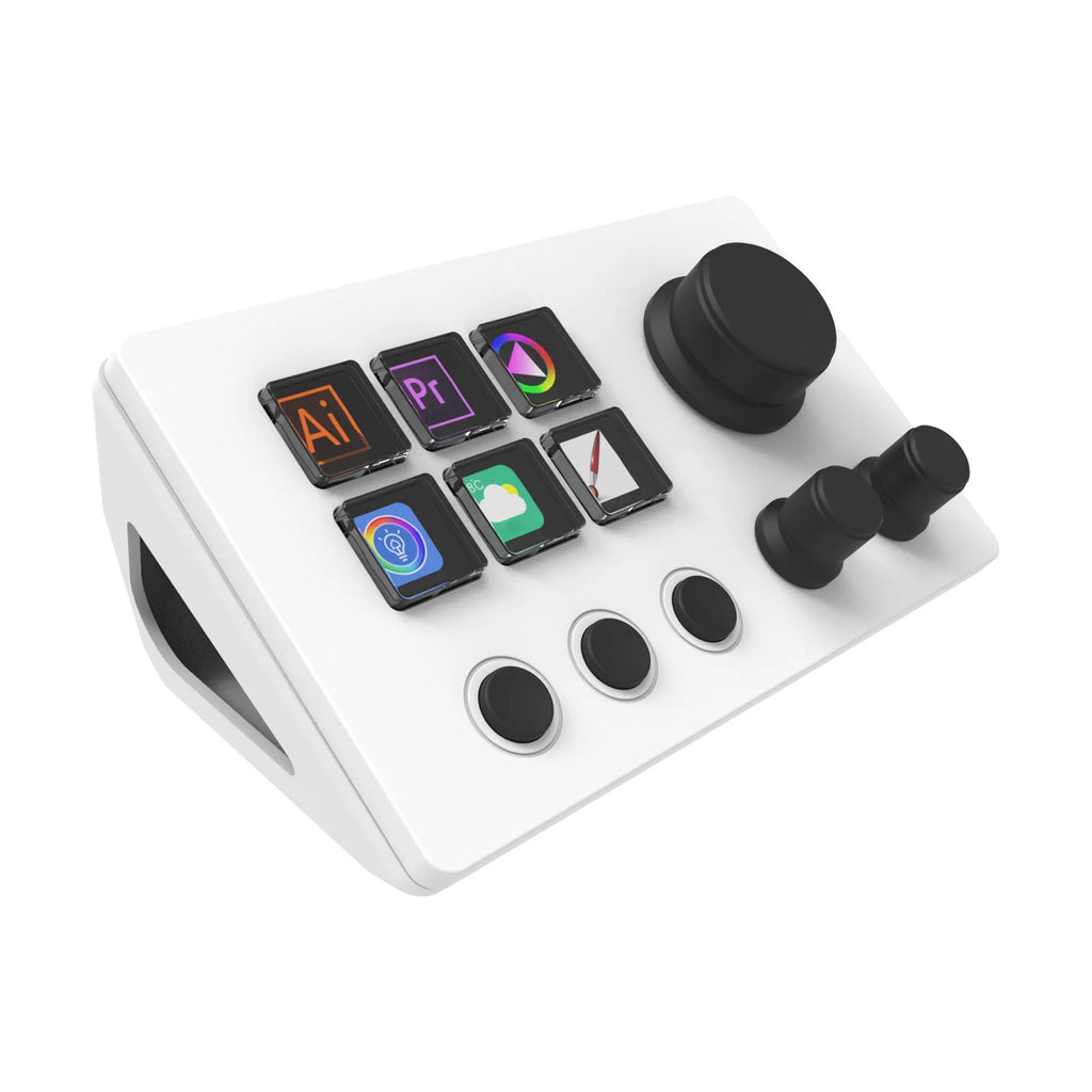 Visual Keyboard N3 programmable macro keypad in black or white with silica gel keys and USB cable.