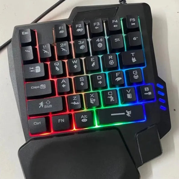 Single-handed mechanical keyboard and mouse suit for one-handed computer use