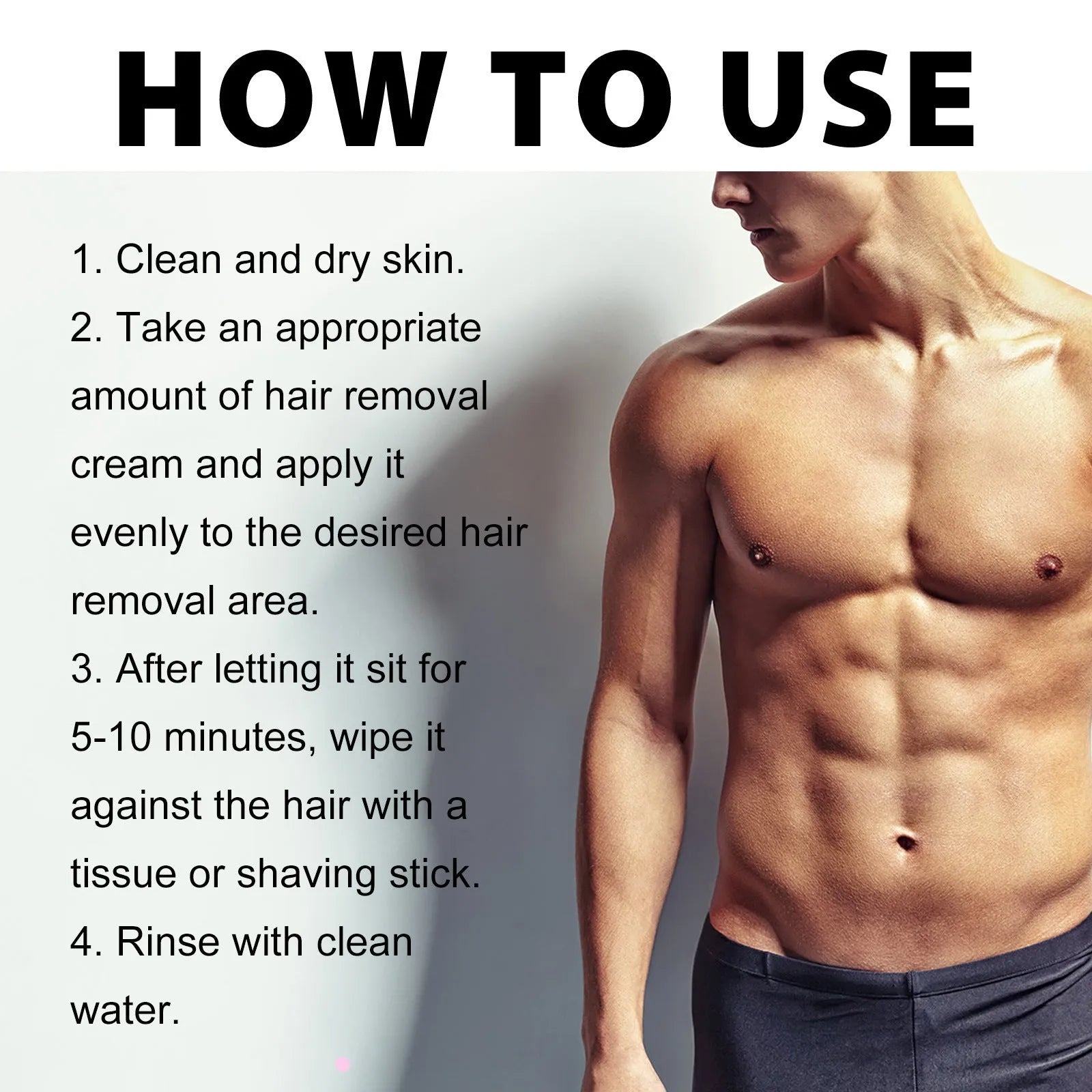 Men's hair removal cream 100ml container for beard and body depilation