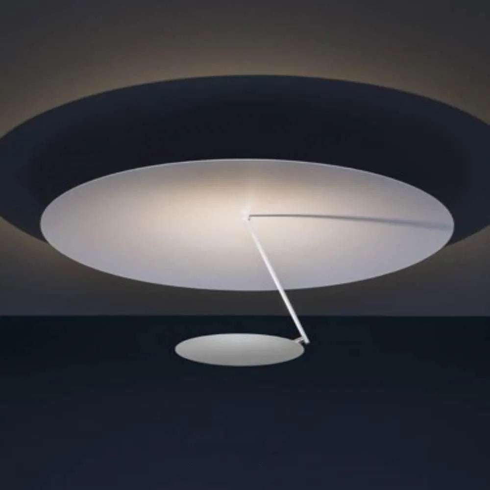 White iron artistic ceiling chandelier with integrated warm LED lights, 50cm diameter.