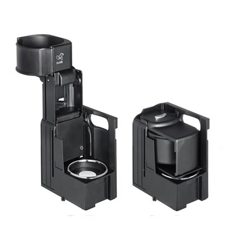 Black plastic Mercedes-Benz cup holder bracket with OEM part number 2116800014.