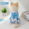 Ultra-thin floral butterfly knot pet dress for dogs and cats in multiple colour options