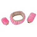 Winter plush car steering wheel cover set with gear knob and handbrake covers in multiple colour options