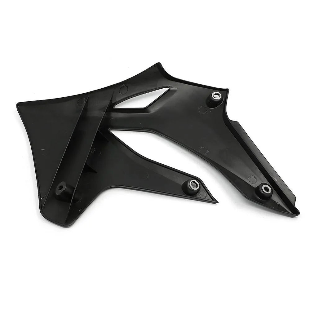 Black front left and right fuel tank side plates for KLX250 1994-2007, PP injection moulded pair