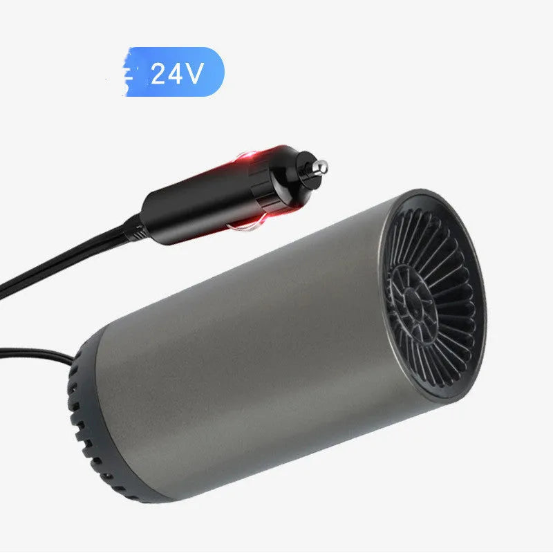 12V 24V car cup heater 150W with 180° rotating bracket, mesh fence and suction cup fixing