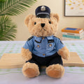 Fire Bear Police teddy doll plush toy in orange design showing 30cm height