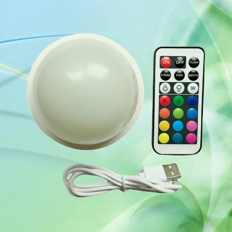 Colourful 3D shooting night light with remote control and touch operation on USB power