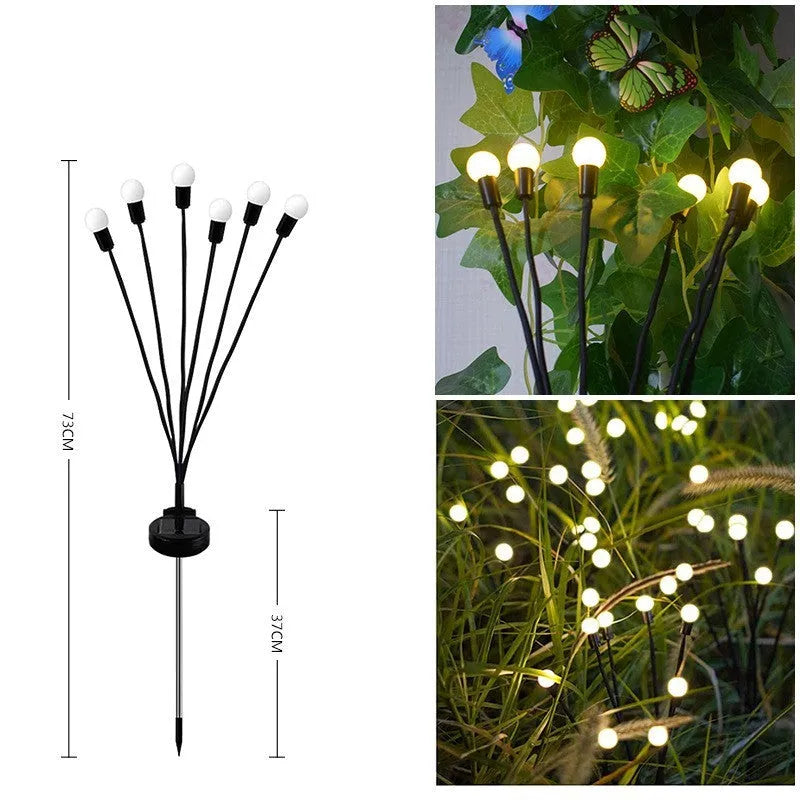 LED firefly ground plug-in lamp with 1W light, 600mAh battery and ground spike