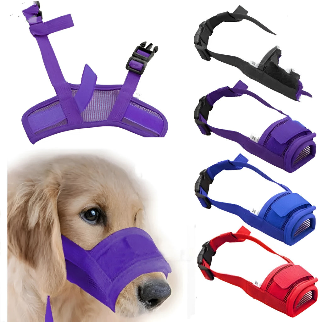 Adjustable plastic basket dog muzzle in various colours and sizes for biting control