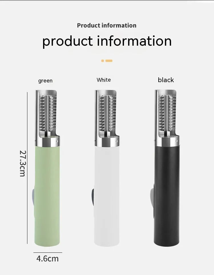 Handheld rechargeable electric fish scaler with 125W motor and seven-level waterproof specification, shown in white, black, or light green.