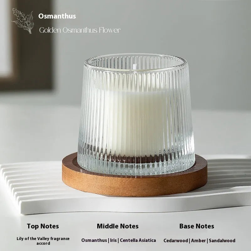 Soy wax aromatherapy candle in rotating cup shape with six scent options