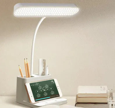 USB charging desk lamp with 26 LED beads, five-gear dimming, and Type-C interface in modern simple style