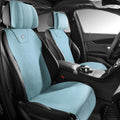 Ultra-thin genuine fur car seat cover in Hermes Orange colour with gradient hole pattern.