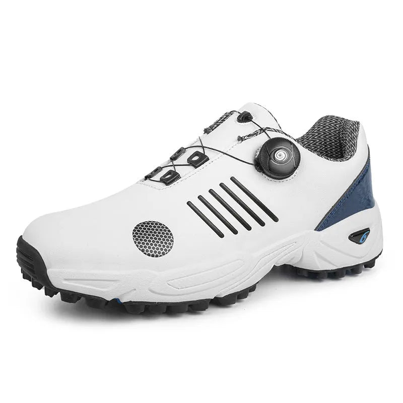 Men's low top rotating shoelace trainers in white, grey or black with mesh inner and rubber sole, sizes 40-46
