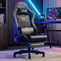 Dowinx LS-6010 black gaming chair with 4D adjustable armrests and leather upholstery