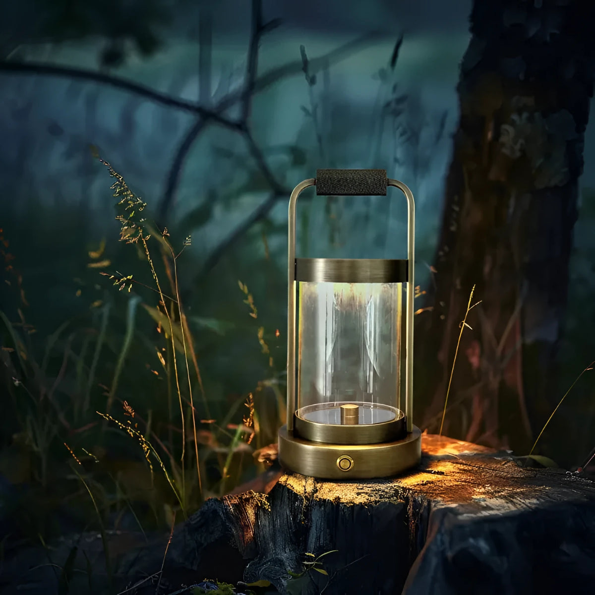 Alloy desk lamp in antique brass with 2W LED, 3000K light, 5200mAh battery and Type-C charging
