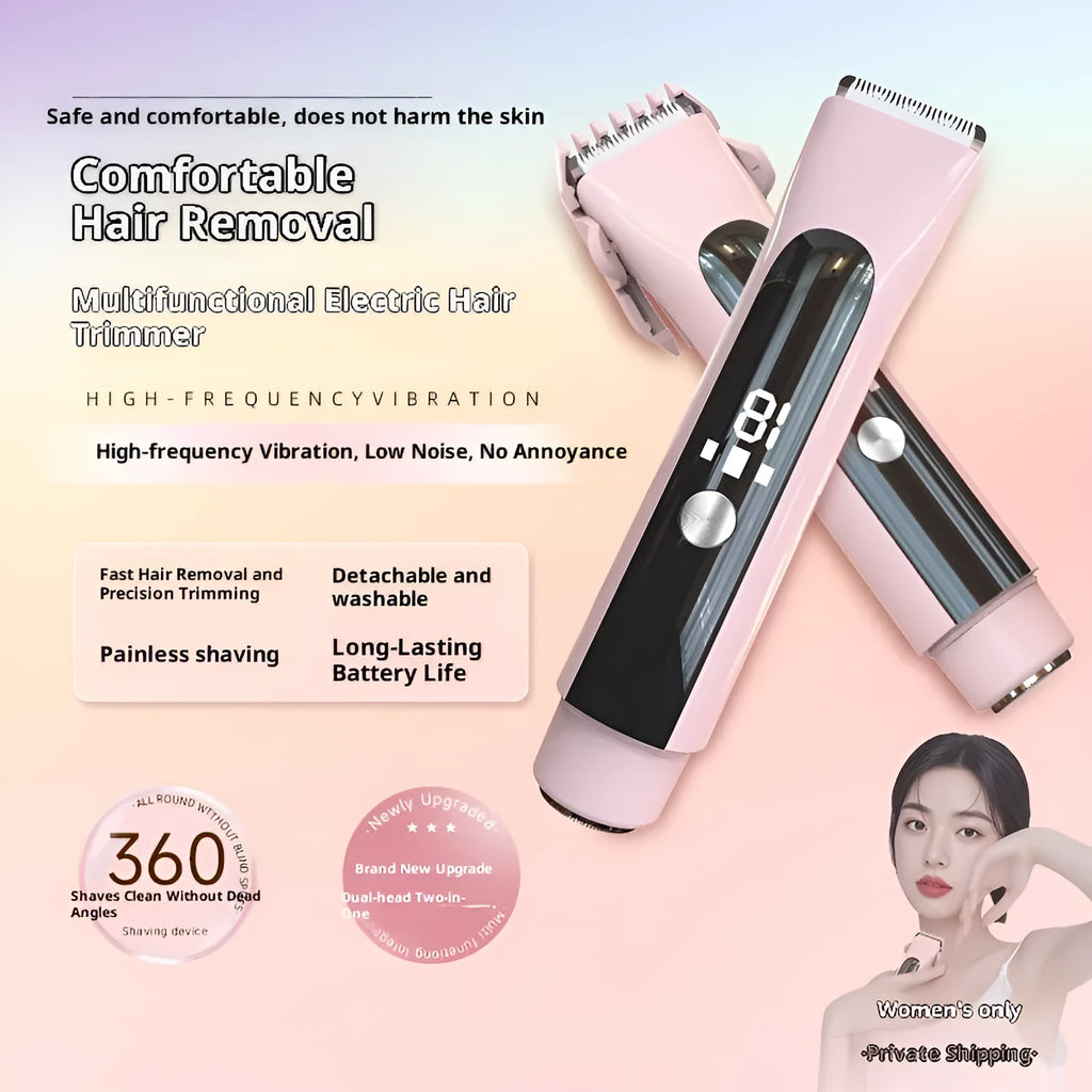 Women's double-headed electric lady shaver hair removal device in TMQ4 Blue English Packaging