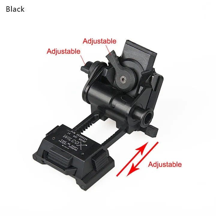 Metal alloy G24 night vision helmet mount with breakaway base in dark earth colour