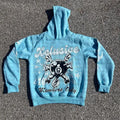 Personalised letter printing loose pullover in street style with kangaroo pocket in orange colour