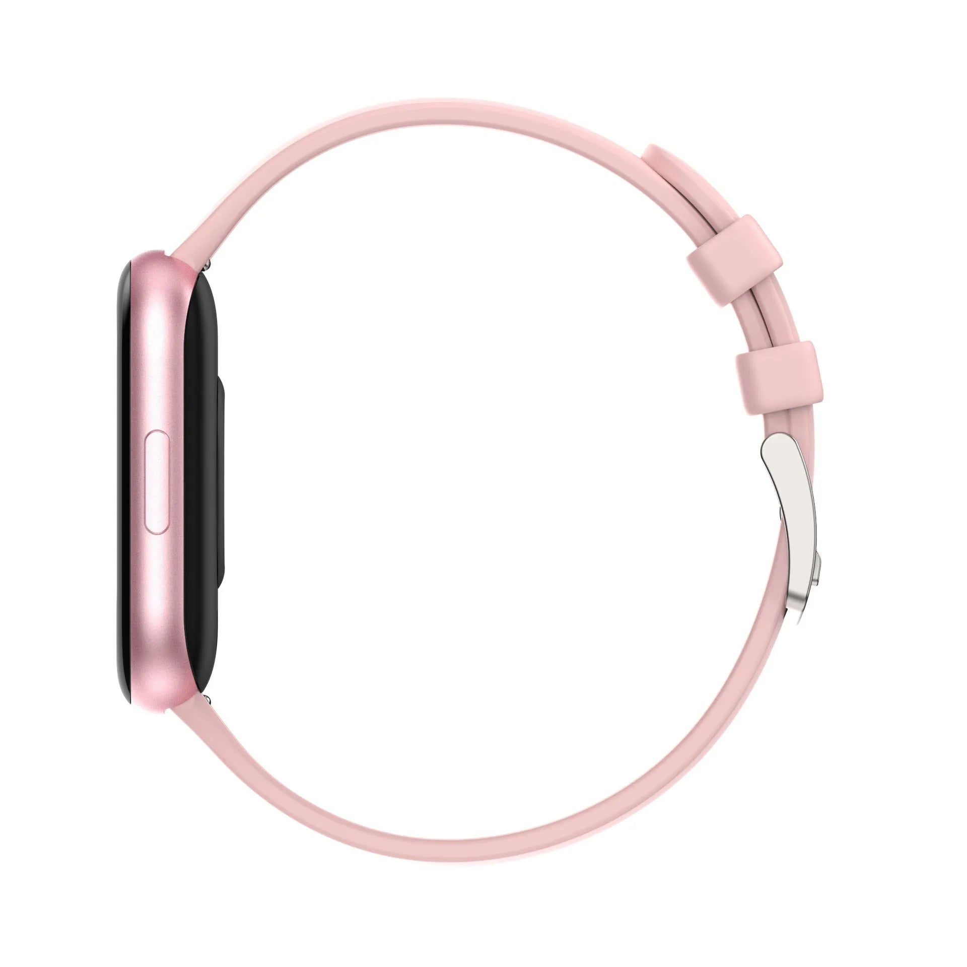 Full-touch heart rate monitoring smart bracelet with alloy case and silicone wristband in black