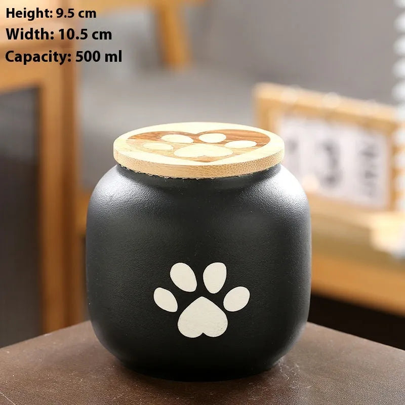 Ceramic pet funeral urn moisture-proof keep dry pet cinerary casket in foot print design