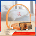 Wooden clock bedside table lamp with touch switch, USB power, wood and aluminium body, WR02 wood grain colour