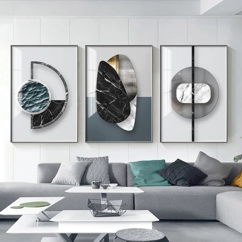 Abstract geometric pattern canvas wall art print in multiple size options