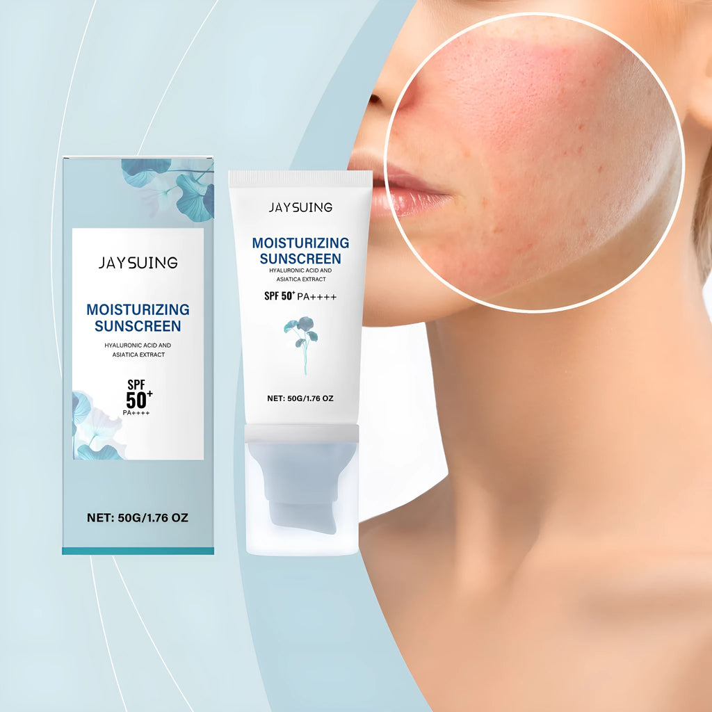 Portable 50g snow grass sunscreen tube with Centella Asiatica and hyaluronic acid
