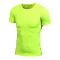 Men's solid colour quick drying polyester fitness shirt in short sleeve design