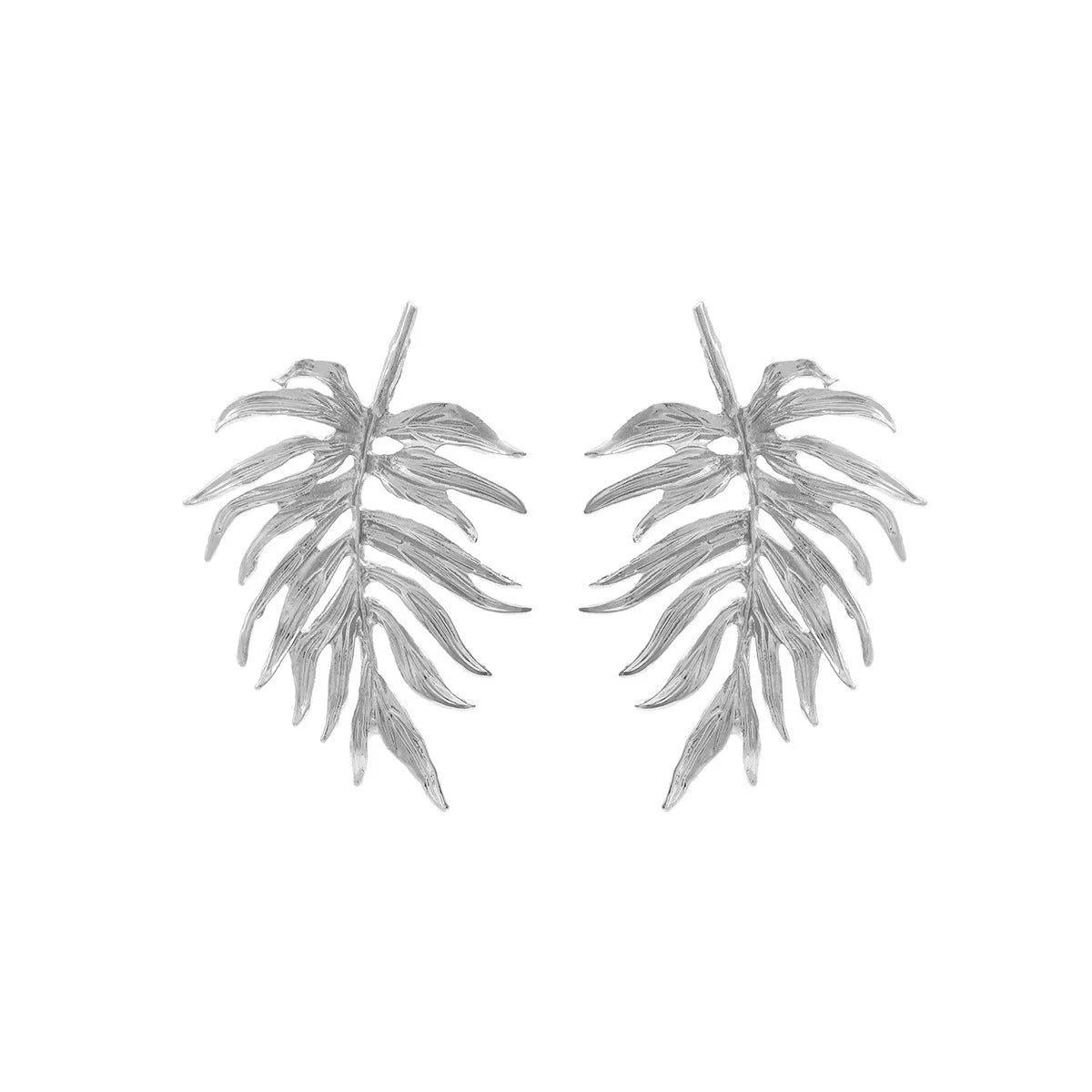 Women's leaves simple earrings in gold or silver geometric zinc alloy affordable luxury style