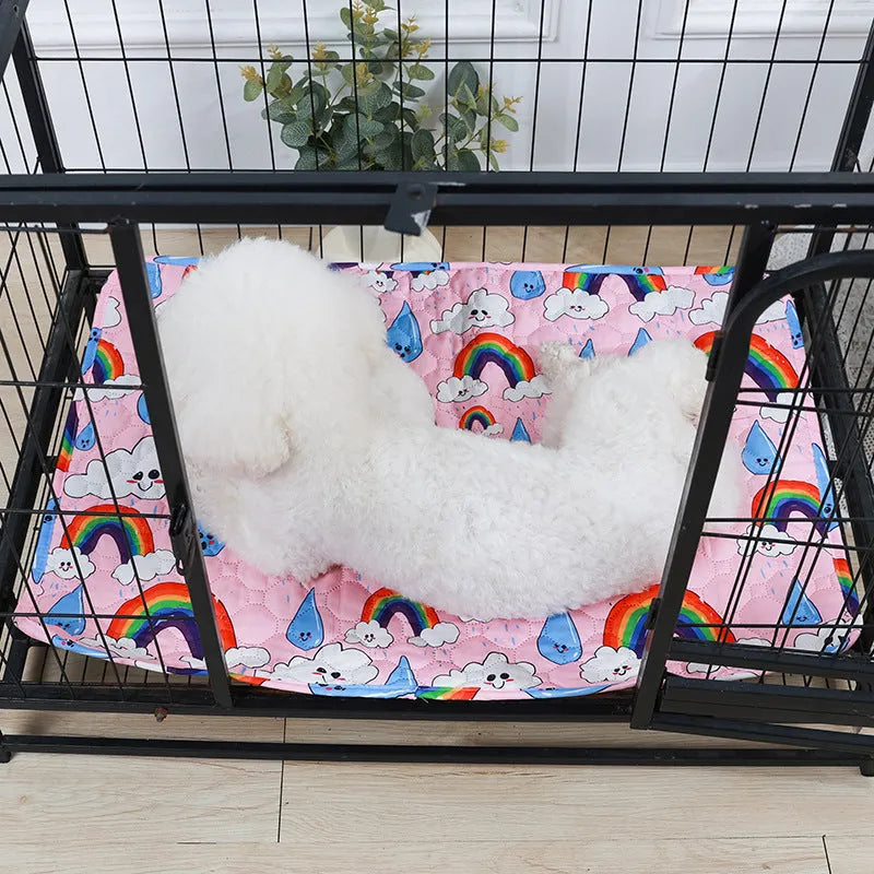 Reusable washable pet urine pad in animal world pattern with waterproof gasket