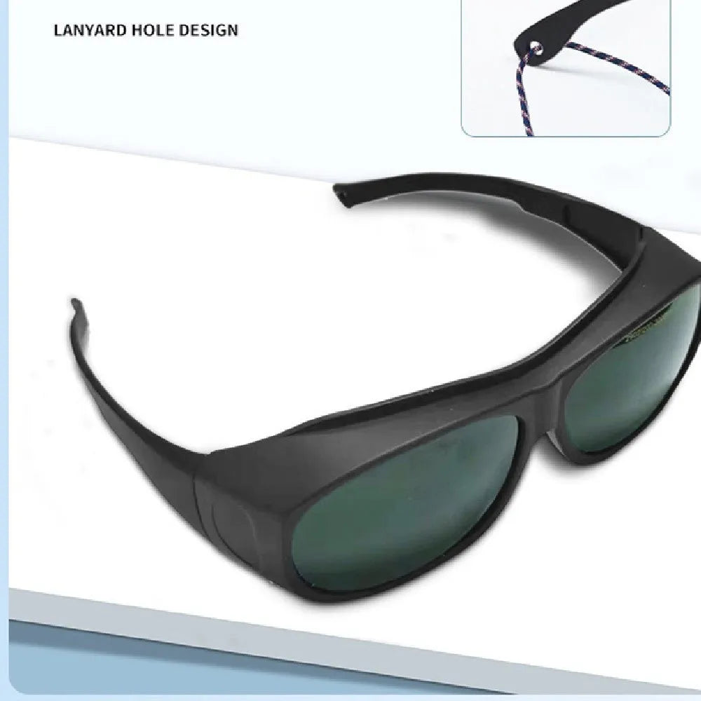 PC laser protection goggles for skin rejuvenation and welding with cleaning cloth.