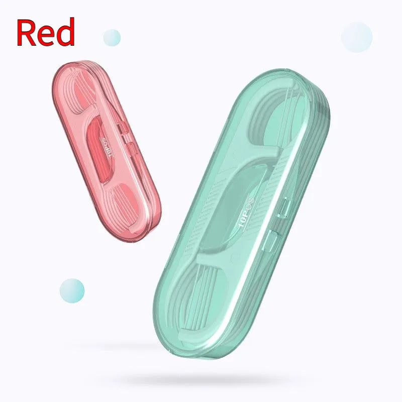 Plastic bag containing 100 independently packaged disposable dental floss strands