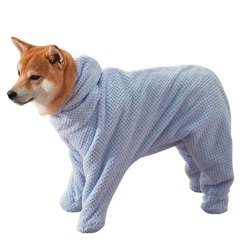 Thickening quick-drying cotton absorbent pet towel wearable scrubbing style, back length 30-82cm, multiple sizes