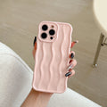 Electroplated wave stripe design protective phone case for iPhone 17 models in various colours.