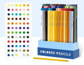 Set of 72 coloured art pencils in a box, with basswood barrels and soft cores for drawing and sketching.