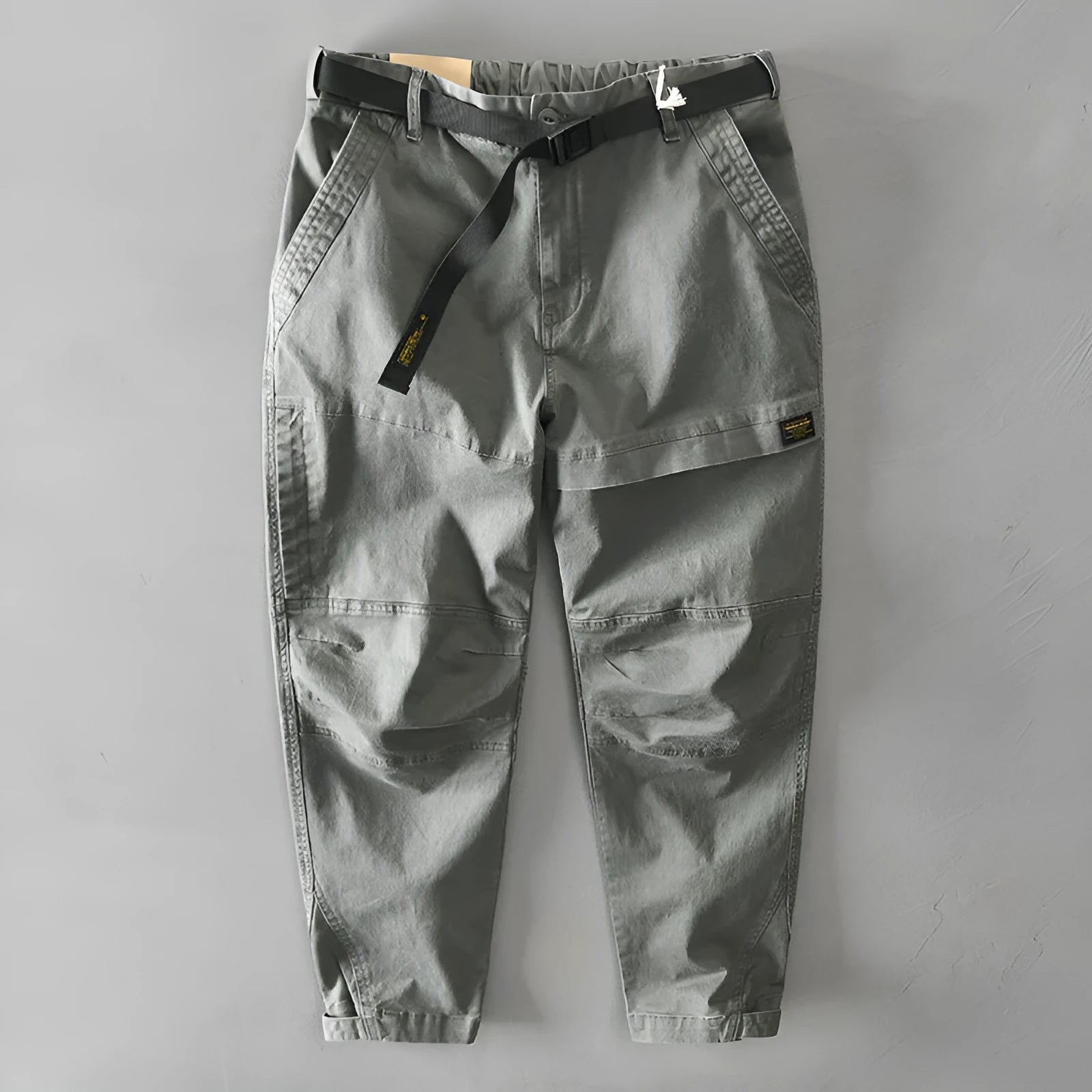 Men's solid colour loose-fit casual Japanese overalls with an elasticated waistband