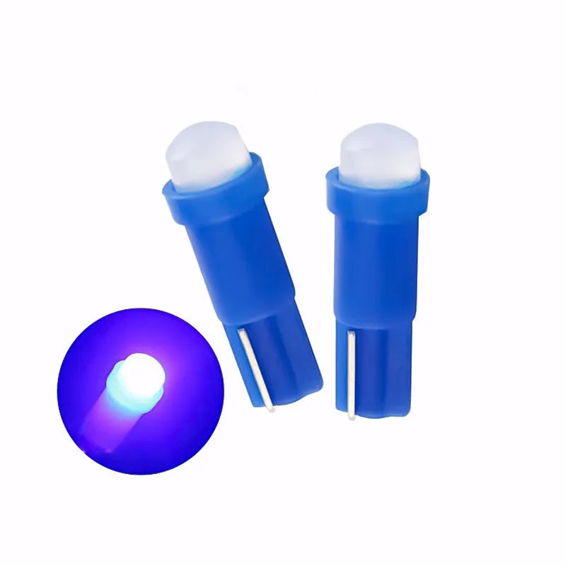 T5 car LED instrument light bulb with 1SMD COB technology in multiple colour options