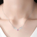Women's Korean simple deer pendant necklace copper electroplated O-link chain adjustable 41-50cm blue stone finish