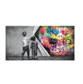 Children's graffiti abstract canvas print frameless wall art in modern style for kids room