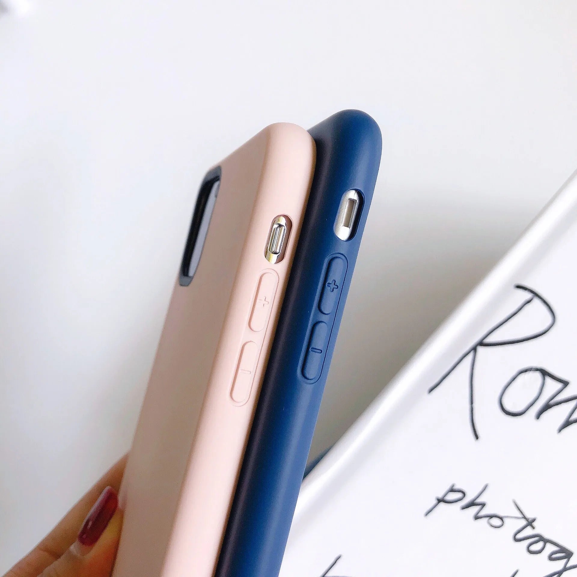 Silicone mobile phone case with liquid hand finish for iPhone 11, available in solid colours