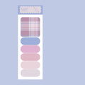 Colourful plaid design sticky notes memo pad with 120 sheets, showing 67mm by 200mm size.