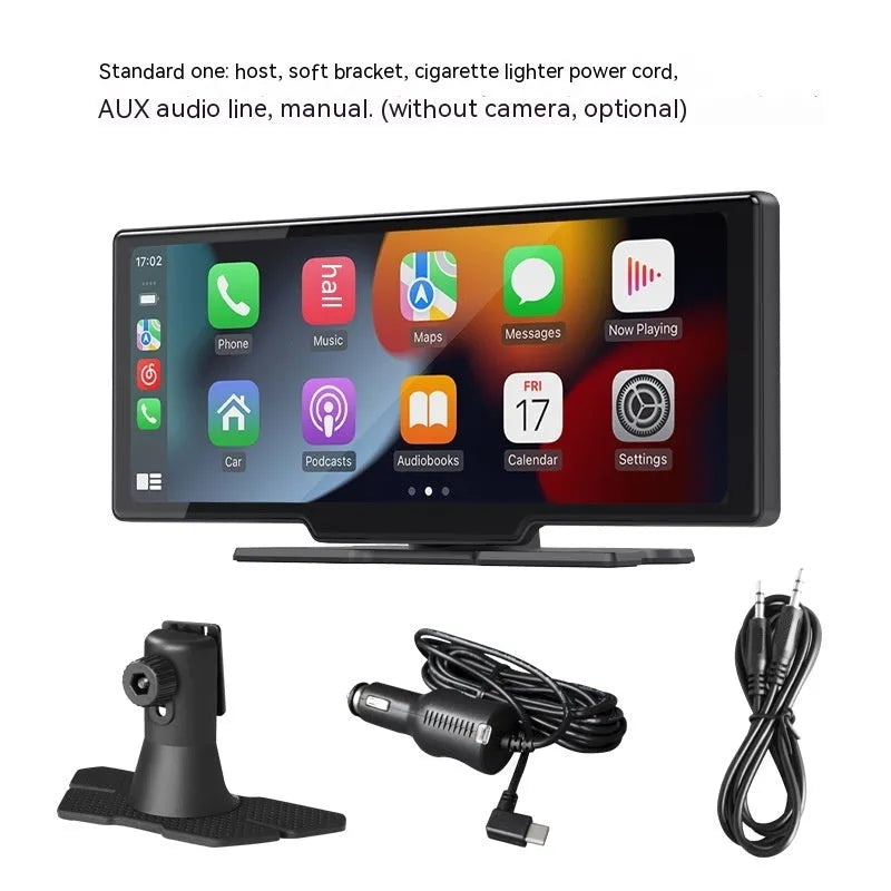 10.26-inch wireless CarPlay car recorder with capacitive touch screen and optional driving monitor function