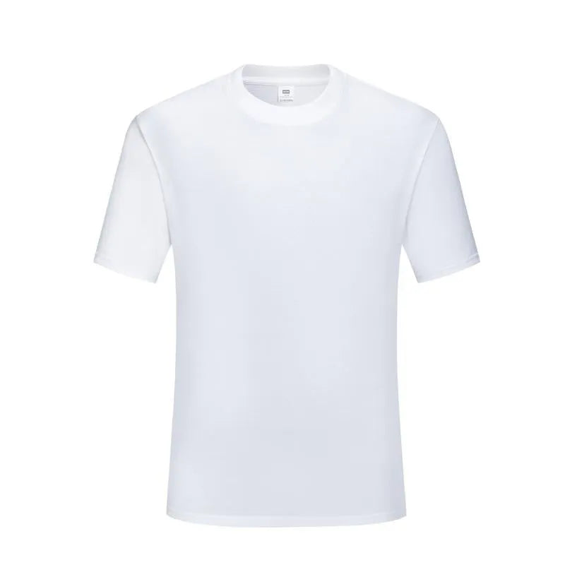 Cotton slim fit T-shirt with round neck and short sleeves in black or white
