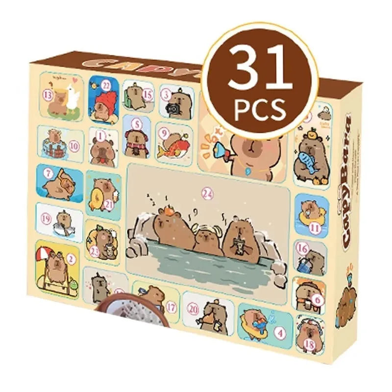 Christmas countdown blind box building block toy in khaki plastic, ST-45 17pcs music model