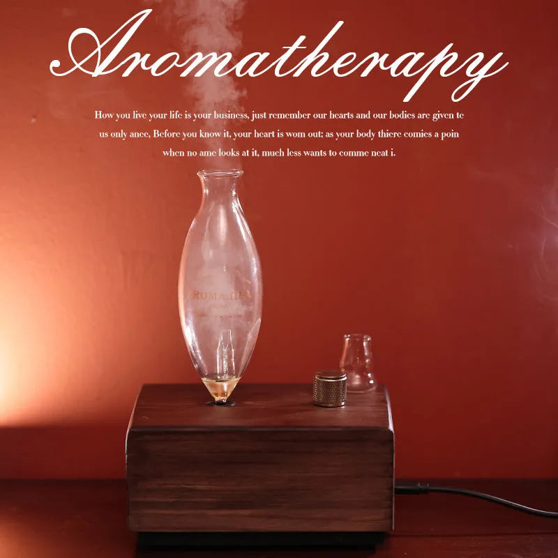 Smart Waterless The Third Gear Ambience Light Aroma Diffuser in glass column shape with reservoir and single fog outlet