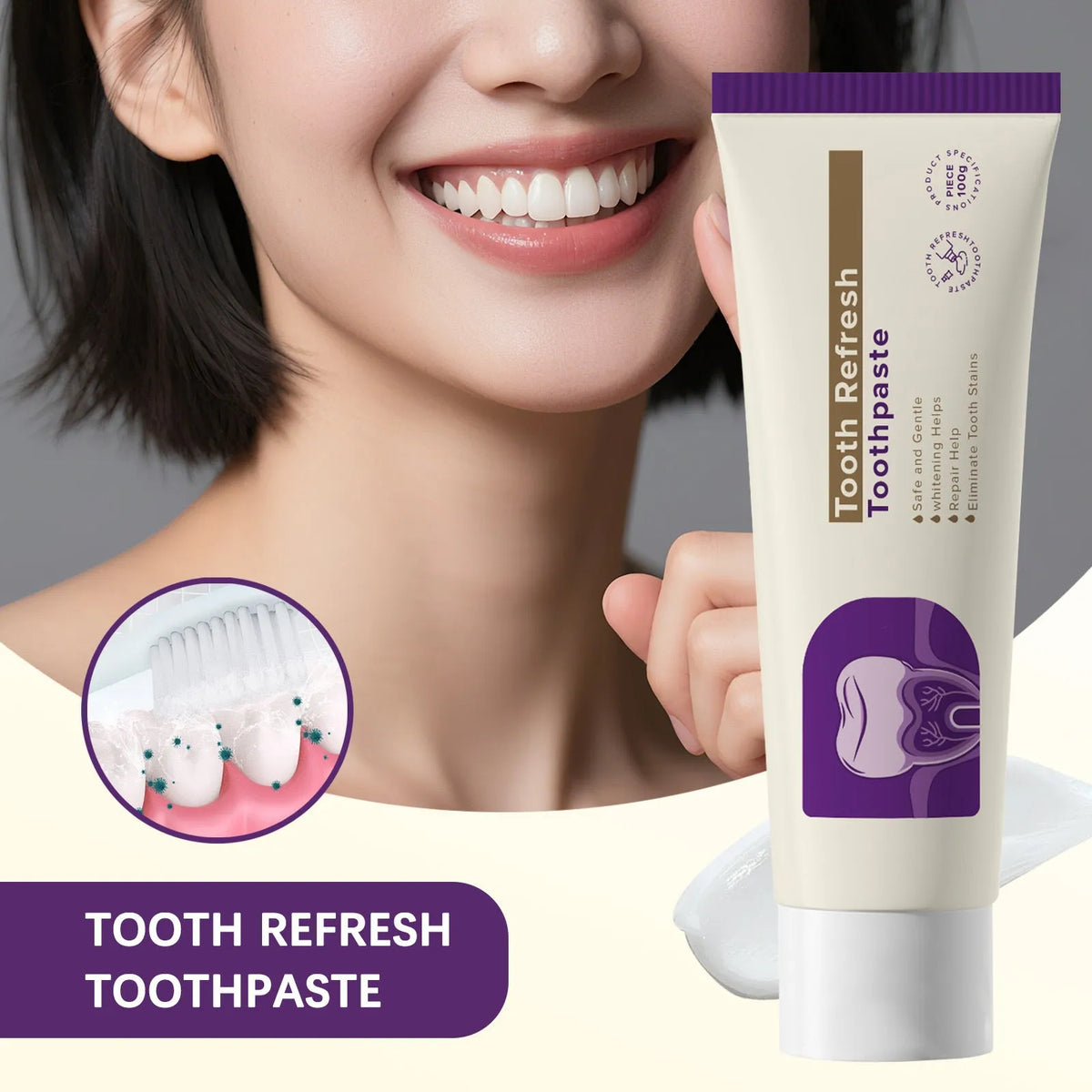 Spearmint oil pulling rinse set with one mouthwash and one toothpaste, water-based formula with spearmint and clove oil