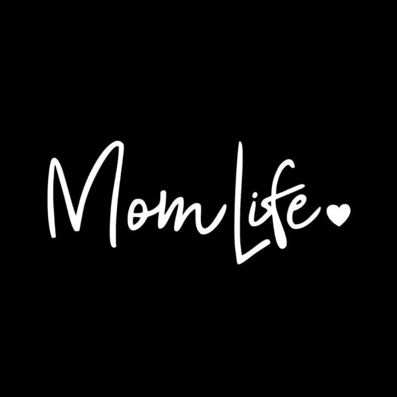 Mom Life hollow carved PVC car decal 17cm side, white sticker on car window