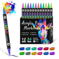 Double-headed acrylic marker pens with washable opaque ink in various colours for fabric and art projects