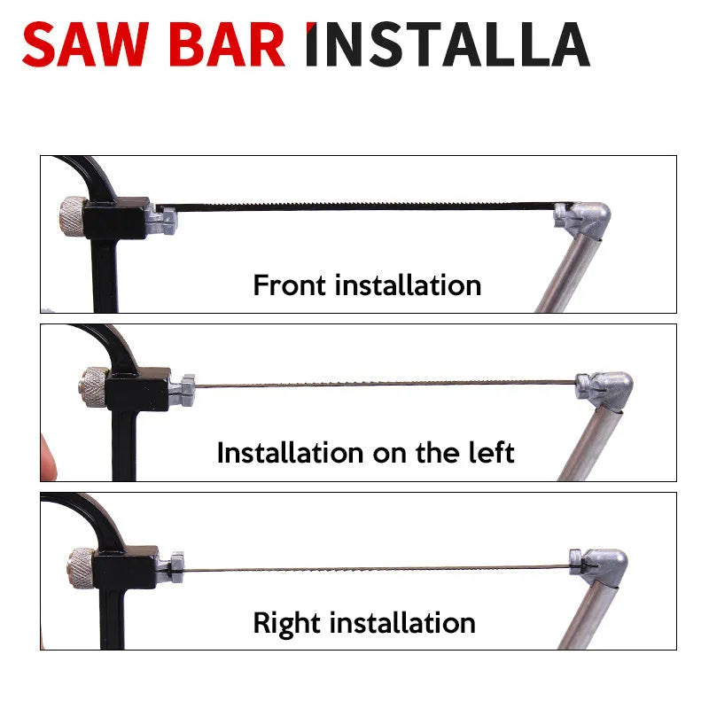 Seven-in-one alloy steel hand saw set with compact storage, blades for wood plastic and metal cutting